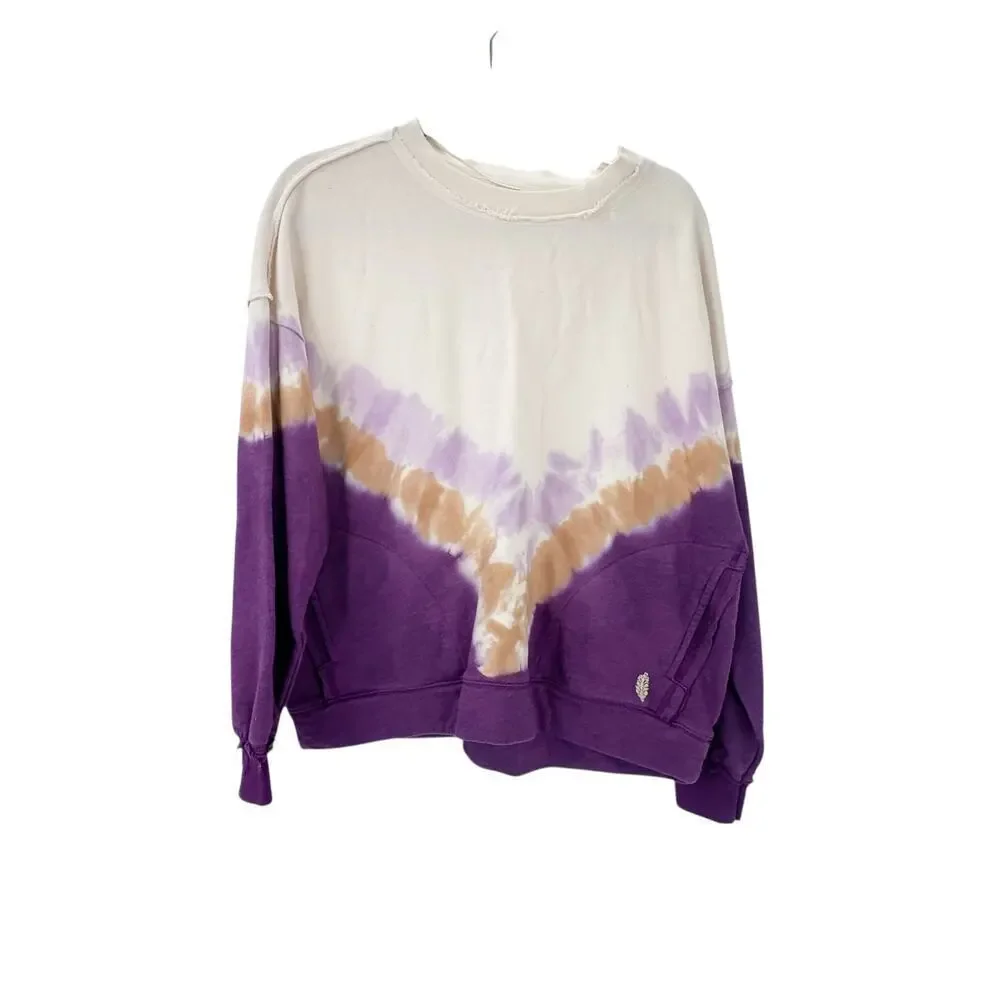 Free People Oversized Ombre Metti Crew Sweatshirts Long Sleeve Size XS NWOT